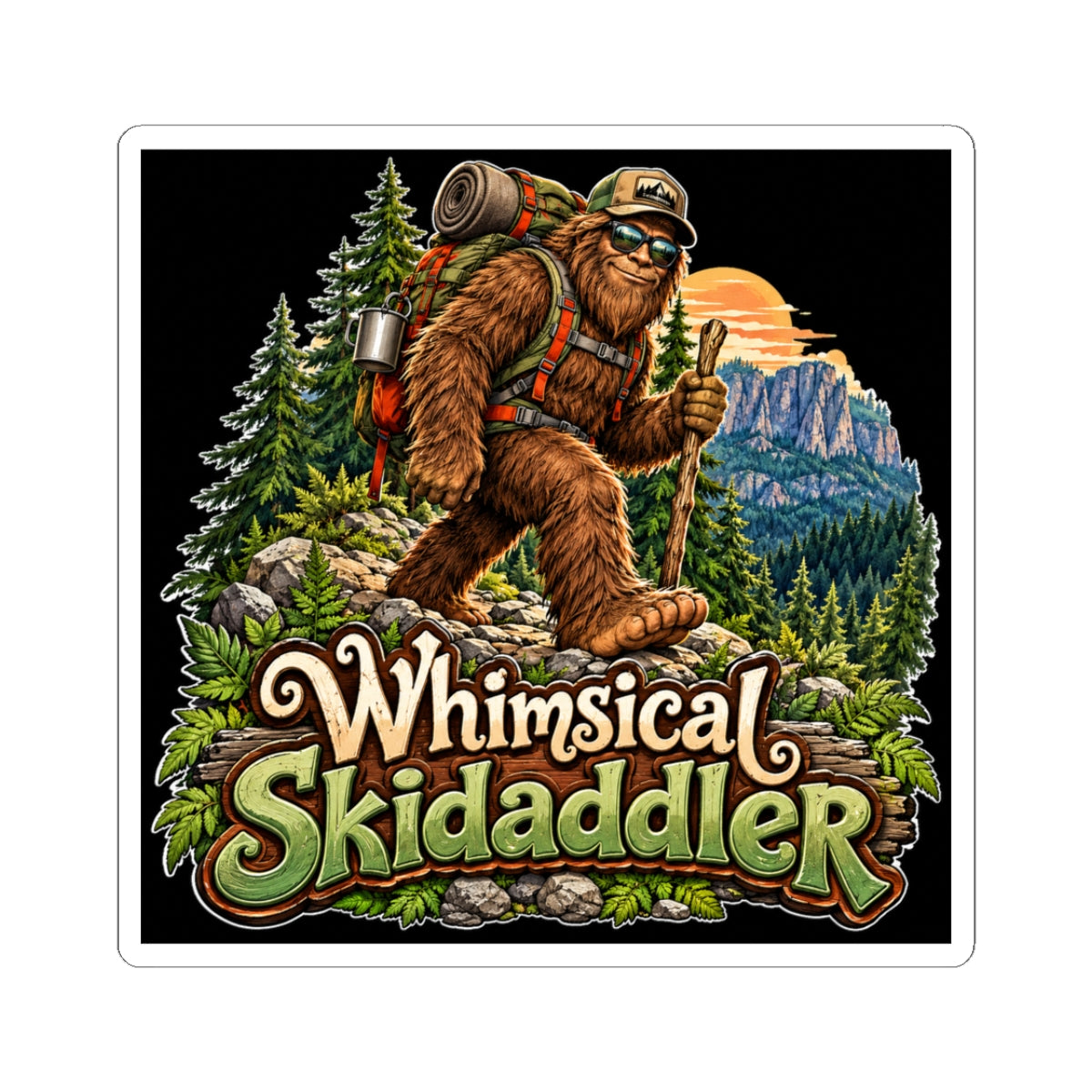 Whimsical Skidaddler Kiss-Cut Stickers