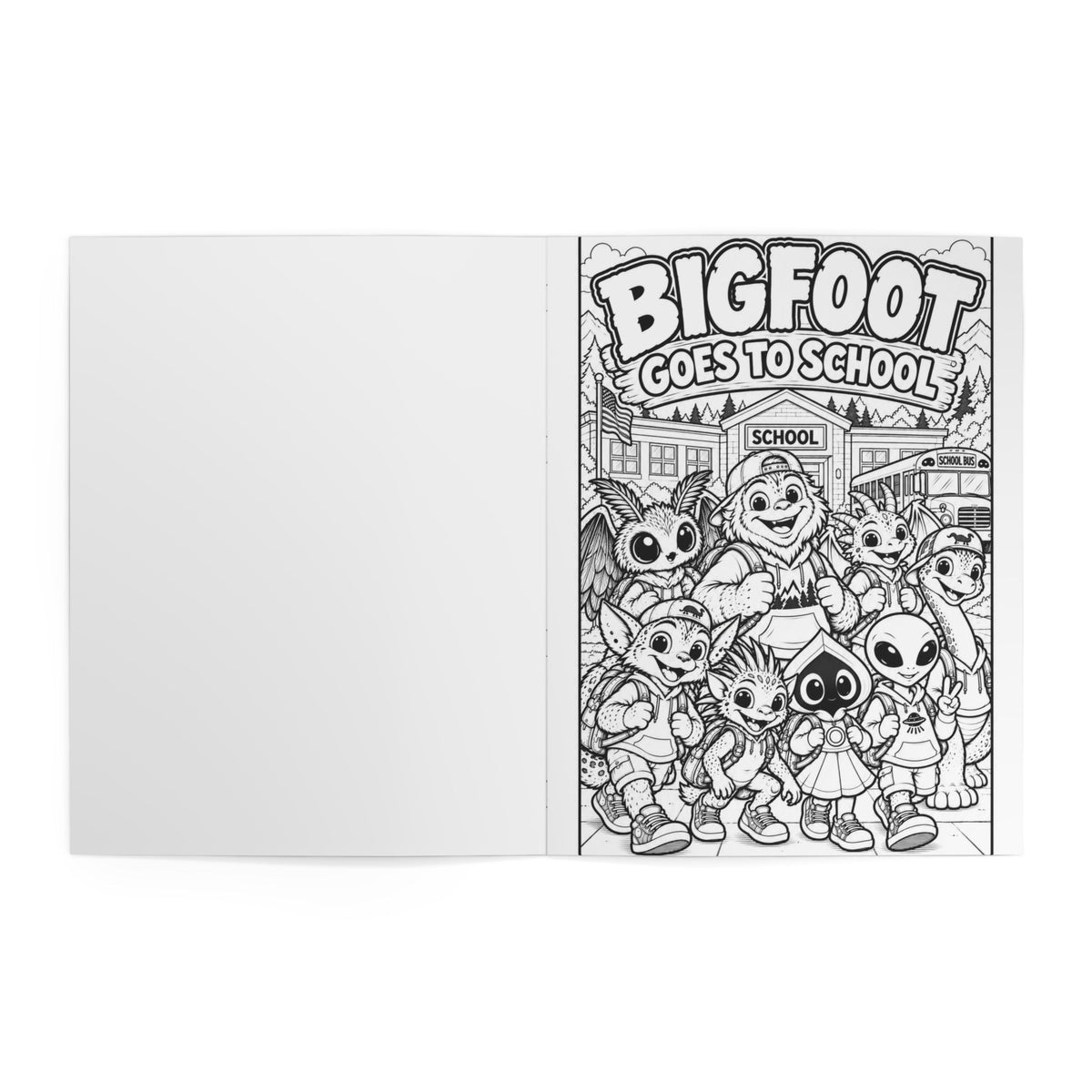 Bigfoot Goes to School Coloring Book for Kids