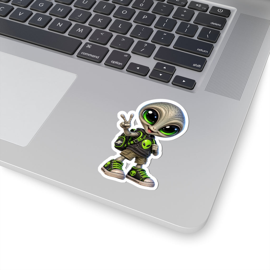 School Kid Alien Kiss-Cut Stickers