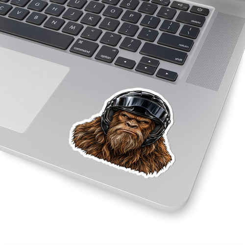 Bigfoot with Helmet Kiss-Cut Stickers