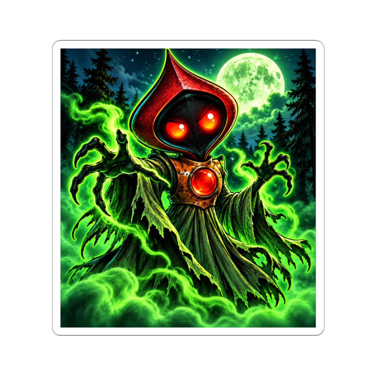 Spooky Flatwoods Monster Kiss-Cut Stickers