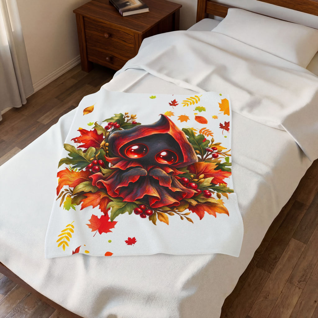 Cute Autumn Flatwoods Monster Velveteen Plush Blanket
