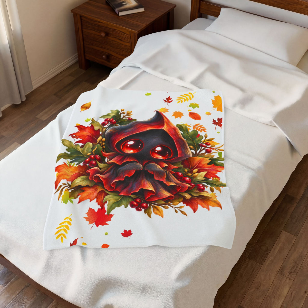 Cute Autumn Flatwoods Monster Velveteen Plush Blanket