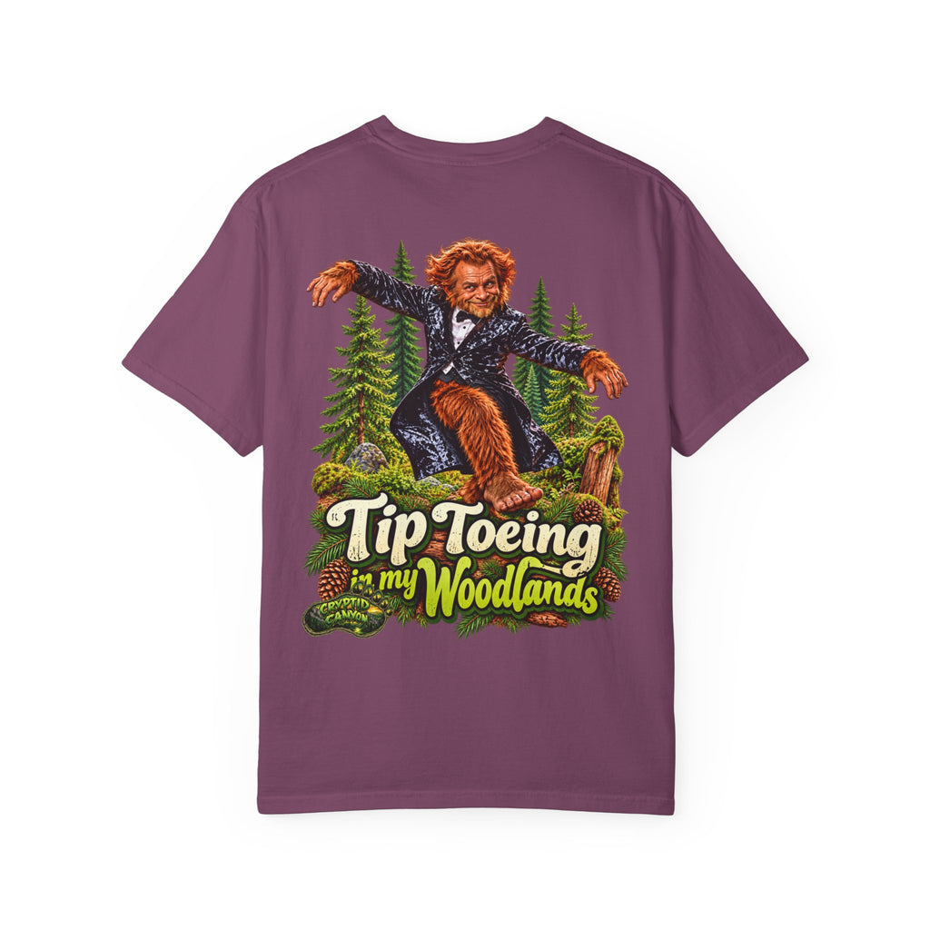 Tip-Toeing in My Woodlands Bigfoot Forest T-Shirt