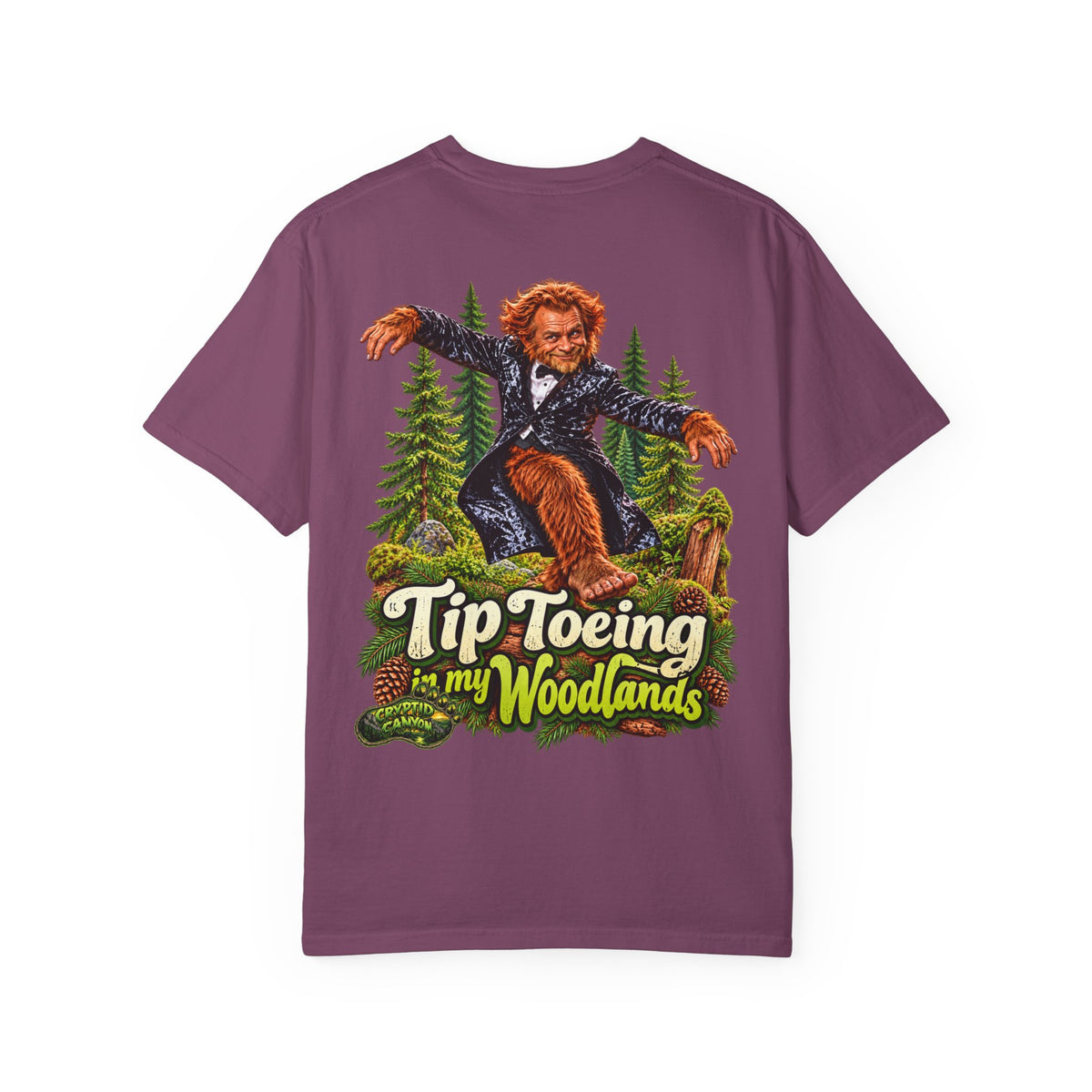 Tip-Toeing in My Woodlands Bigfoot Forest T-Shirt